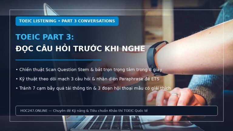 Chiến thuật đọc câu hỏi trước khi nghe TOEIC Part 3