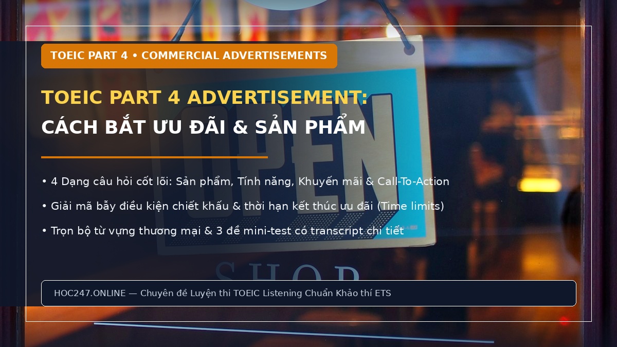 Cách làm bài quảng cáo TOEIC Part 4 Advertisement