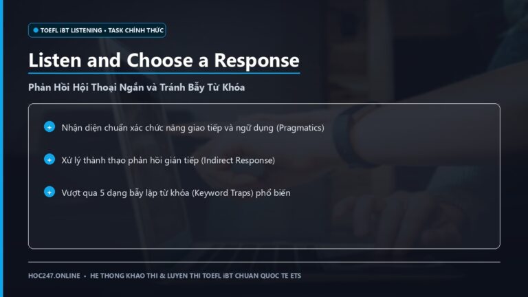 Hướng dẫn TOEFL Listen and Choose a Response