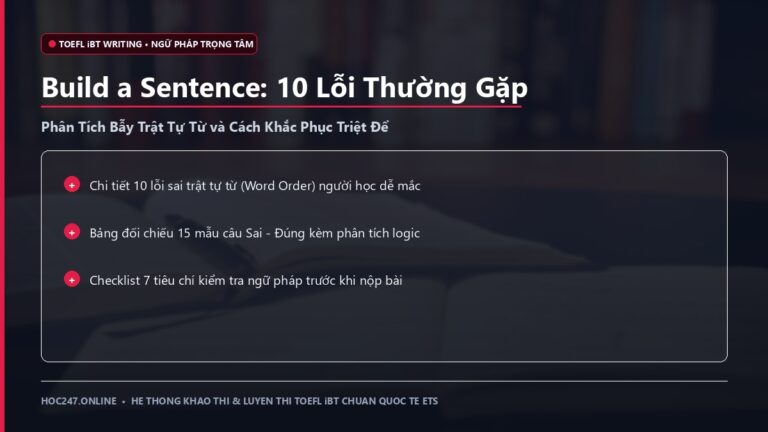 Các lỗi ngữ pháp TOEFL Build a Sentence