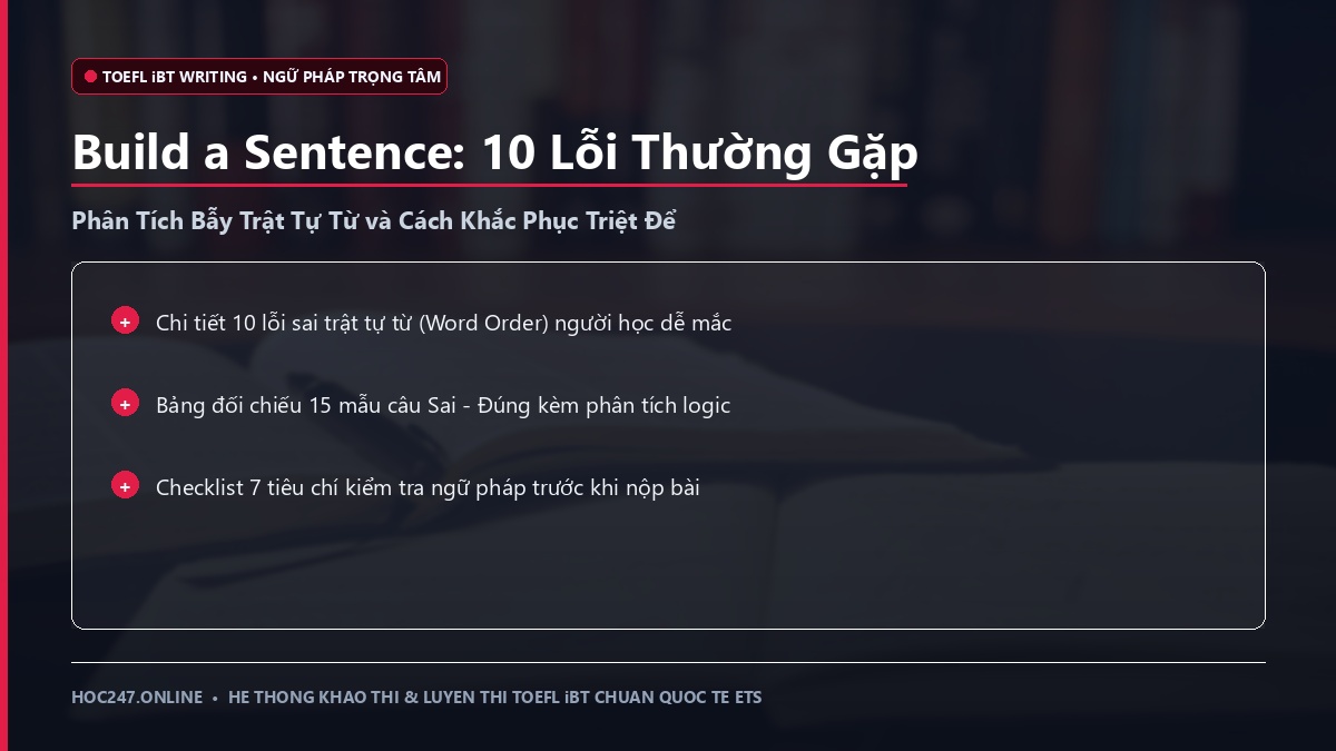 Các lỗi ngữ pháp TOEFL Build a Sentence
