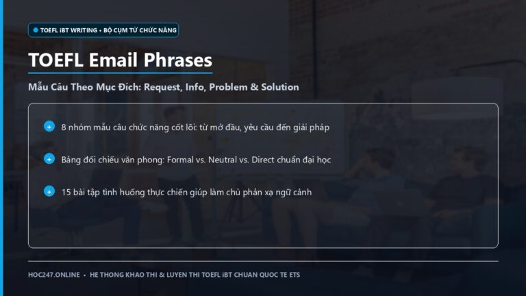 Mẫu câu hữu ích cho TOEFL Write an Email