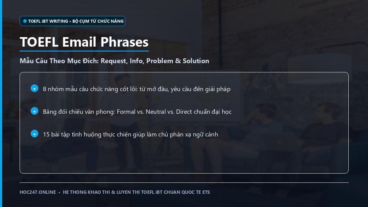 Mẫu câu hữu ích cho TOEFL Write an Email