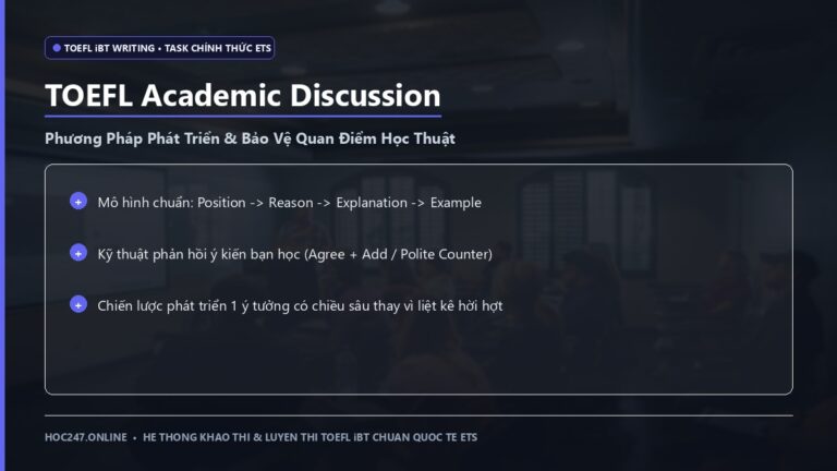 Cách phát triển ý TOEFL Academic Discussion