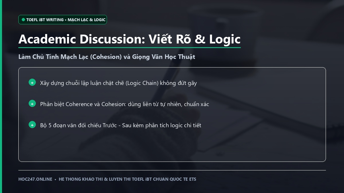 Cách viết TOEFL Academic Discussion rõ ràng