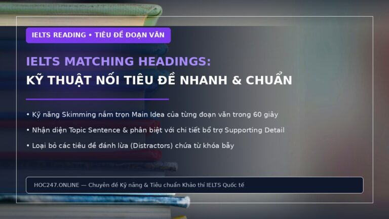 IELTS Matching Headings – kỹ thuật nối tiêu đề đoạn văn nhanh và chính xác