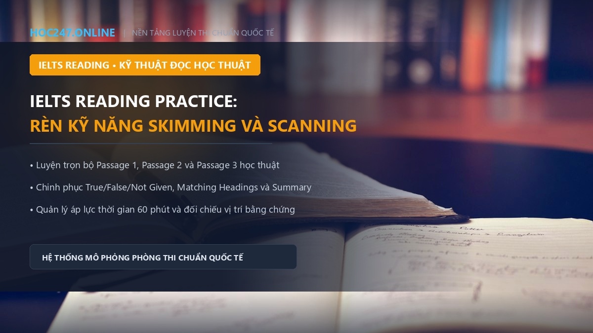 IELTS Reading Practice – Luyện từng dạng bài đến Full Test