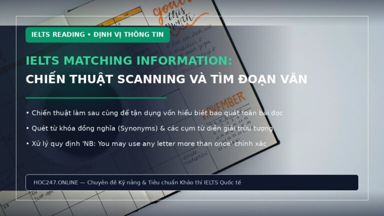 IELTS Matching Information – kỹ thuật scanning tìm thông tin trong bài đọc