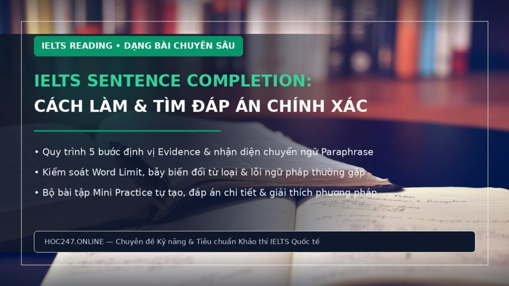 IELTS Sentence Completion – hướng dẫn điền từ Reading chính xác