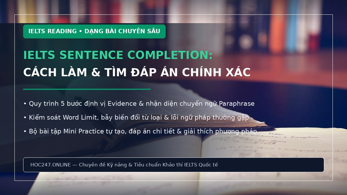 IELTS Sentence Completion – hướng dẫn điền từ Reading chính xác
