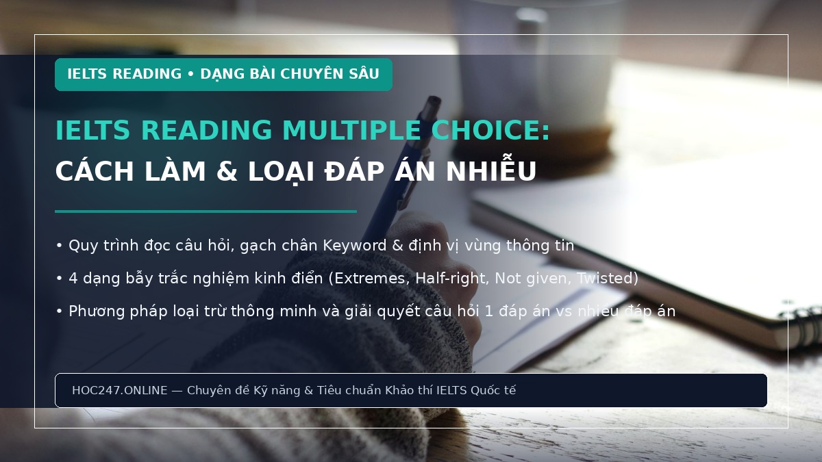 IELTS Reading Multiple Choice – cách làm và loại đáp án nhiễu