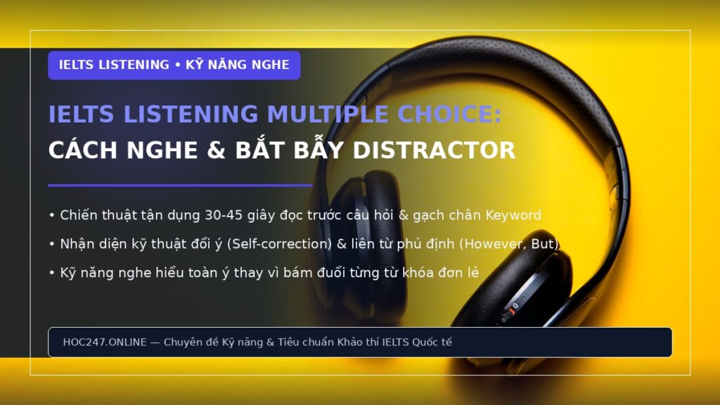 IELTS Listening Multiple Choice – cách nghe và tránh đáp án nhiễu