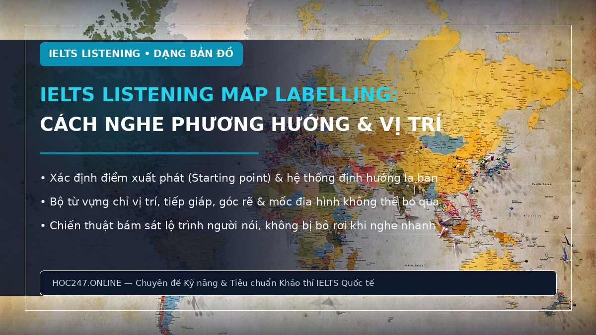 IELTS Listening Map Labelling – cách nghe phương hướng và chọn đáp án