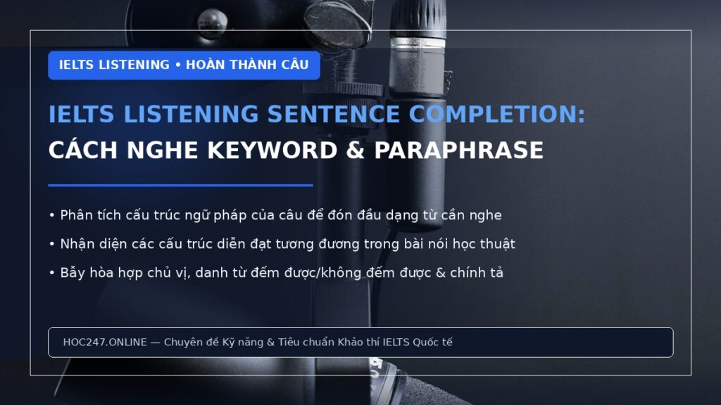 IELTS Listening Sentence Completion – cách nghe và tìm đáp án