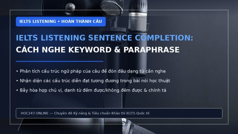 IELTS Listening Sentence Completion – cách nghe và tìm đáp án