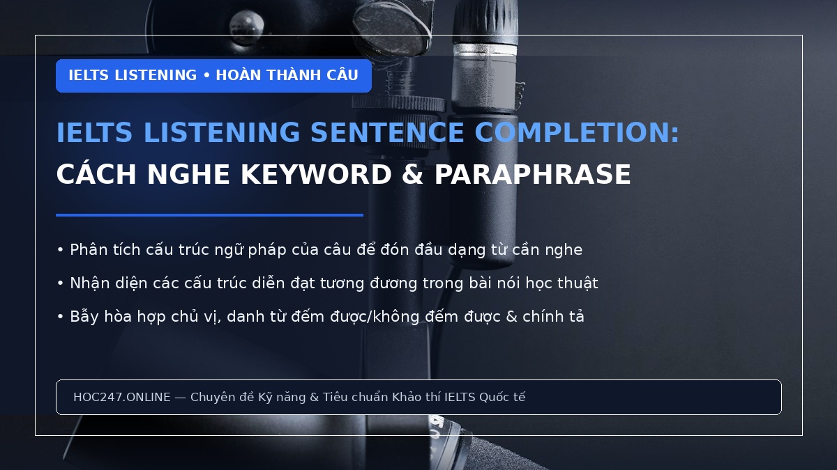 IELTS Listening Sentence Completion – cách nghe và tìm đáp án