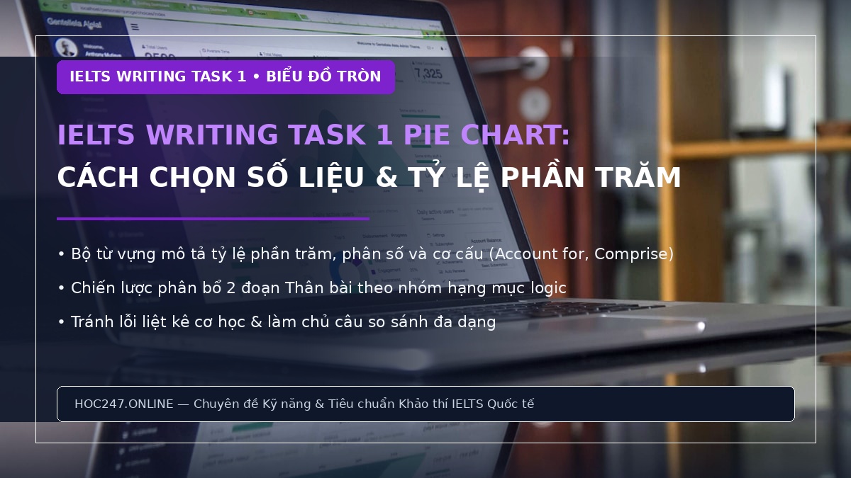 IELTS Writing Task 1 Pie Chart – cách chọn số liệu và so sánh