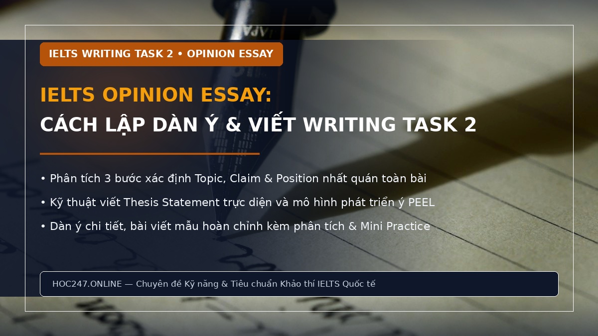 IELTS Opinion Essay – Hướng dẫn phân tích đề, lập dàn ý và cách viết Writing Task 2