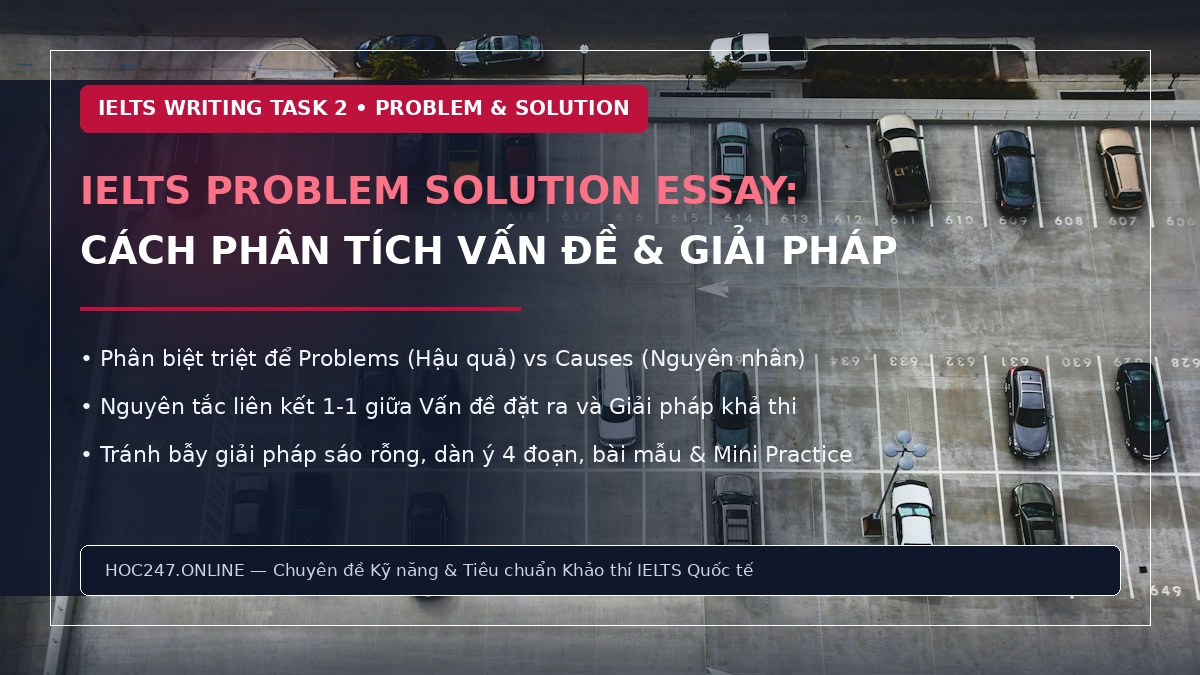 IELTS Problem Solution Essay – Hướng dẫn phân tích nguyên nhân, hậu quả và giải pháp Task 2