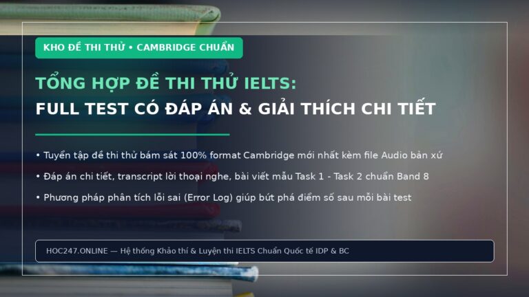 Tổng hợp đề thi thử IELTS có đáp án – trọn bộ đề thi thử kèm lời giải chi tiết