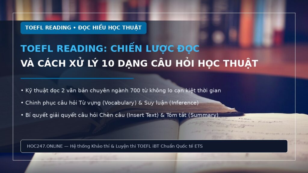 TOEFL Reading – cấu trúc và chiến lược làm bài đọc hiểu đạt điểm tối đa