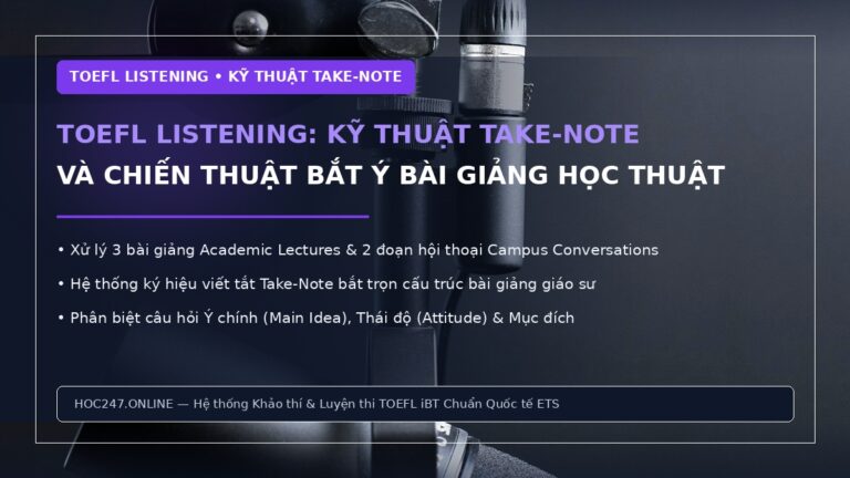 TOEFL Listening – cấu trúc và phương pháp ghi chép Take-Note điểm cao