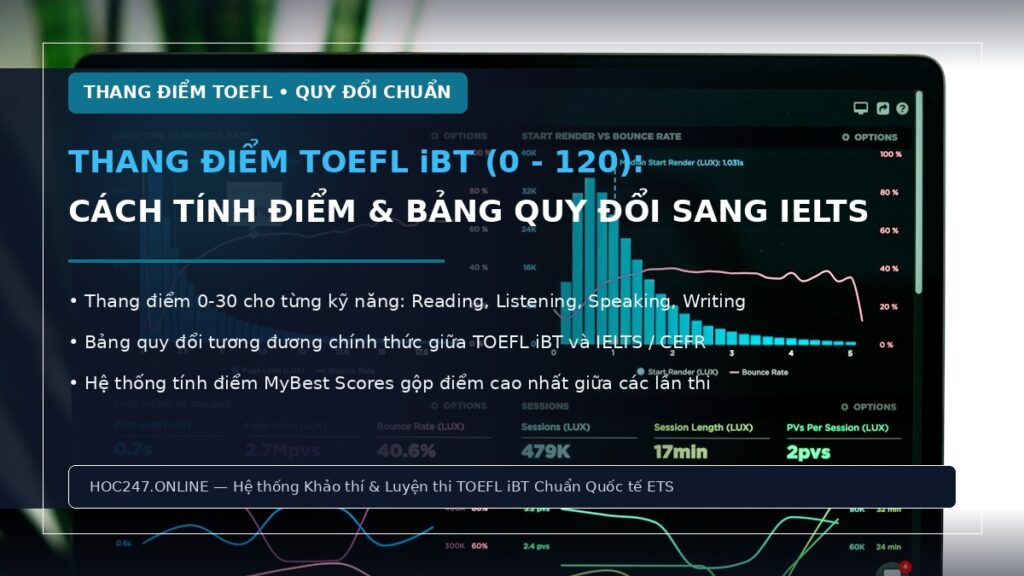 Thang điểm TOEFL iBT – bảng quy đổi điểm số và cách tính điểm ETS