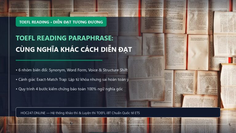 Cách nhận biết paraphrase trong TOEFL Reading