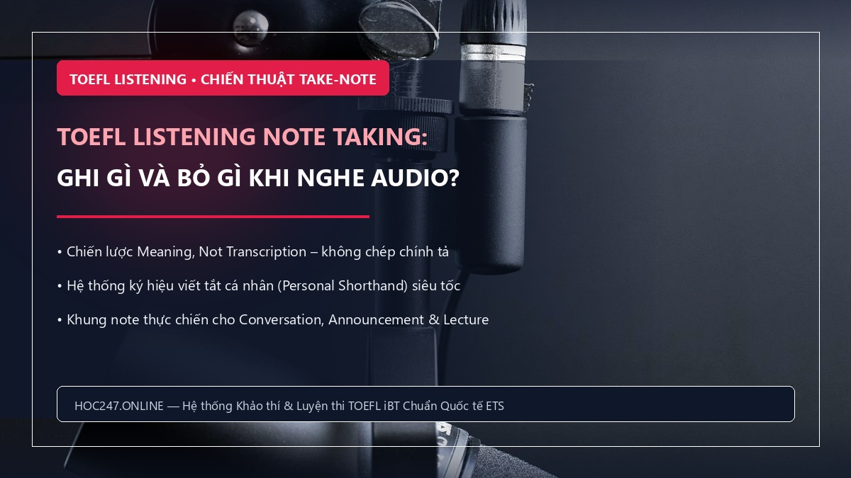 Cách ghi chú TOEFL Listening hiệu quả