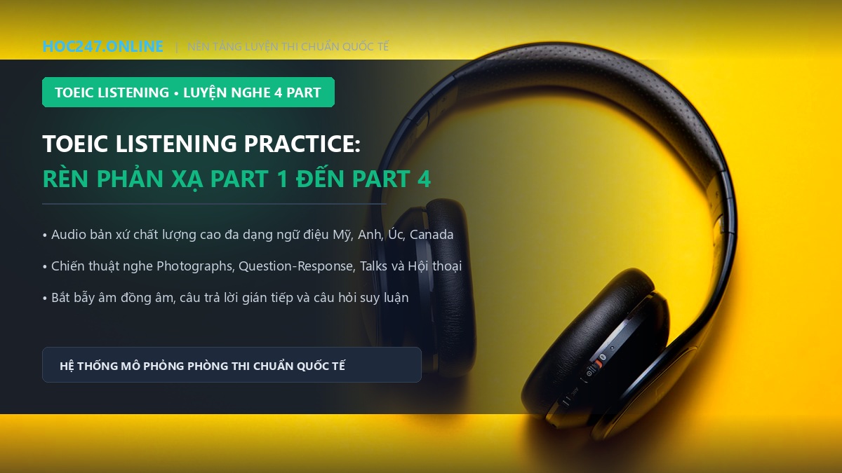 TOEIC Listening Practice – Luyện Part 1 đến Part 4 Online