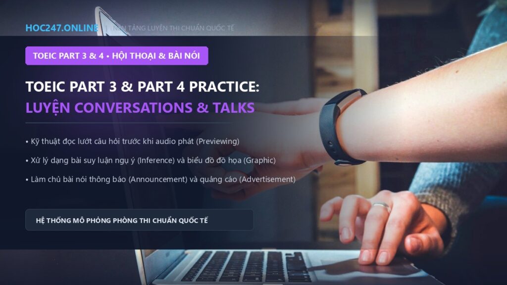 TOEIC Part 3 và Part 4 Practice – Luyện hội thoại và bài nói