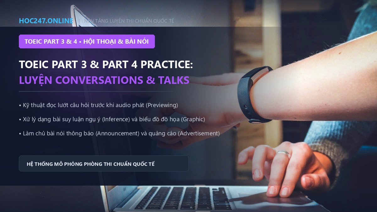 TOEIC Part 3 & Part 4 Practice – Luyện hội thoại và bài nói