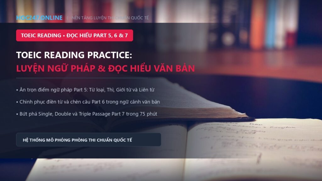 TOEIC Reading Practice – Luyện Part 5, 6 và 7 online