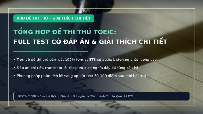 Tổng hợp đề thi thử TOEIC có đáp án – trọn bộ đề thi thử kèm lời giải chi tiết