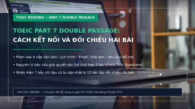 TOEIC Part 7 Double Passage – phương pháp đối chiếu và xử lý câu hỏi cross-text