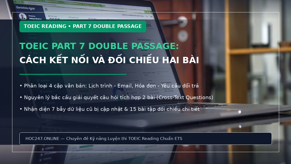 TOEIC Part 7 Double Passage – phương pháp đối chiếu và xử lý câu hỏi cross-text
