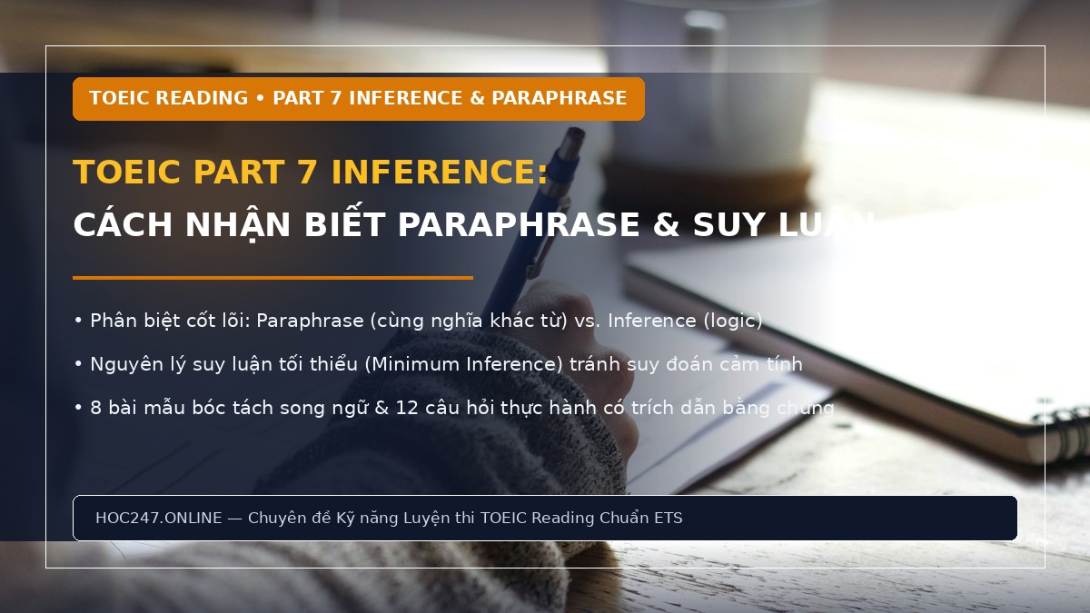 TOEIC Part 7 inference và Paraphrase – cách nhận biết và suy luận chính xác