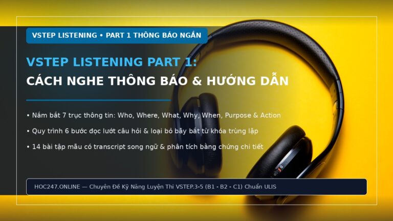Hướng dẫn VSTEP Listening Part 1