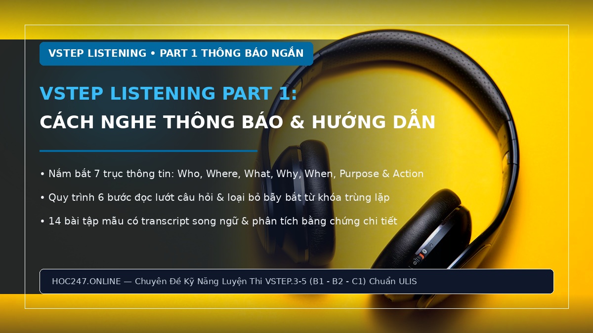 Hướng dẫn VSTEP Listening Part 1