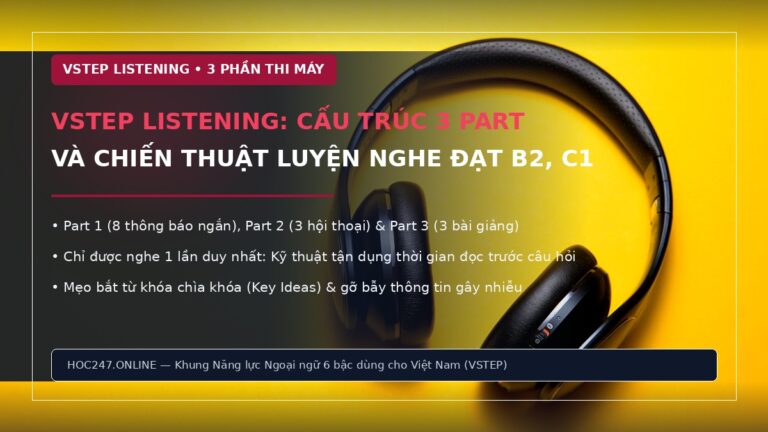 VSTEP Listening – cấu trúc 3 part và mẹo luyện nghe đạt B1 B2