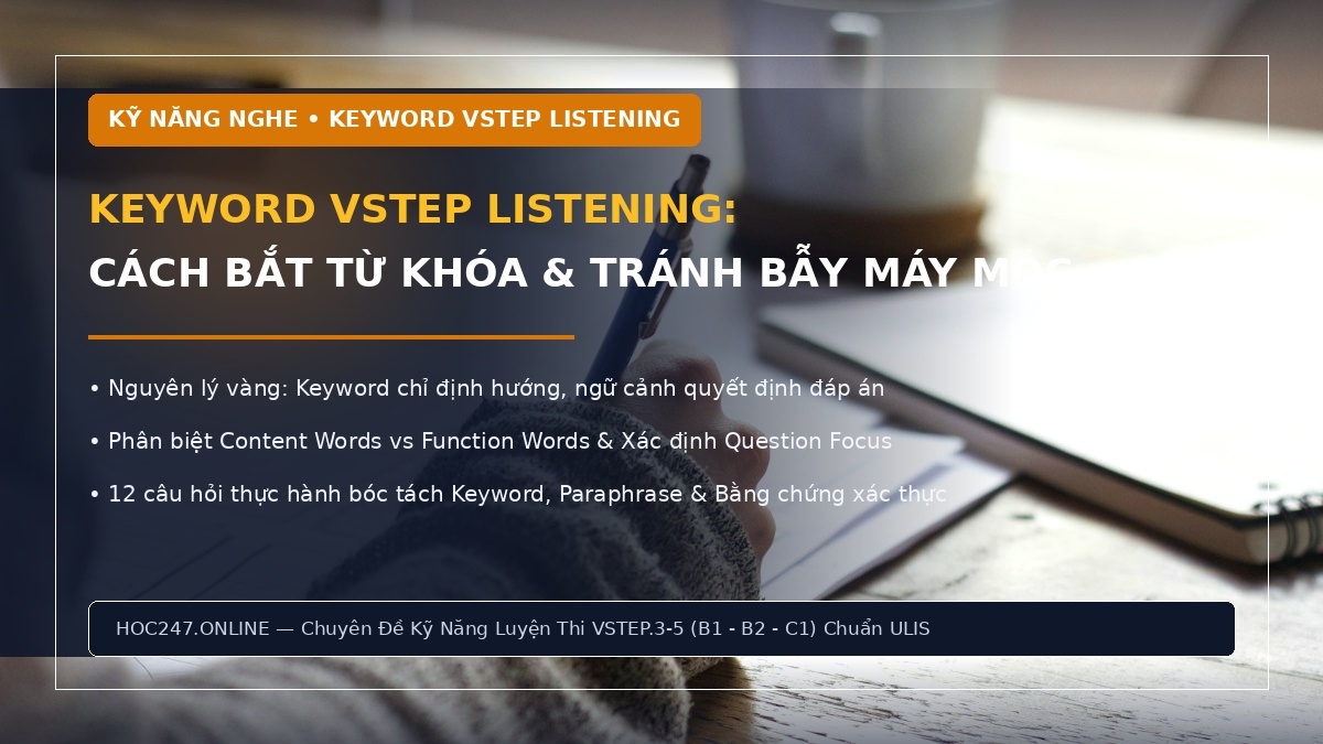 Cách xác định keyword trong VSTEP Listening