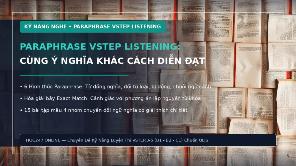 Hướng dẫn nhận biết paraphrase VSTEP Listening