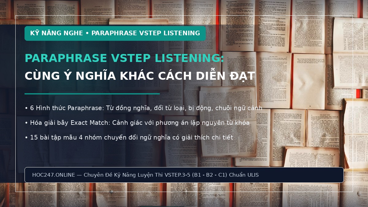 Hướng dẫn nhận biết paraphrase VSTEP Listening