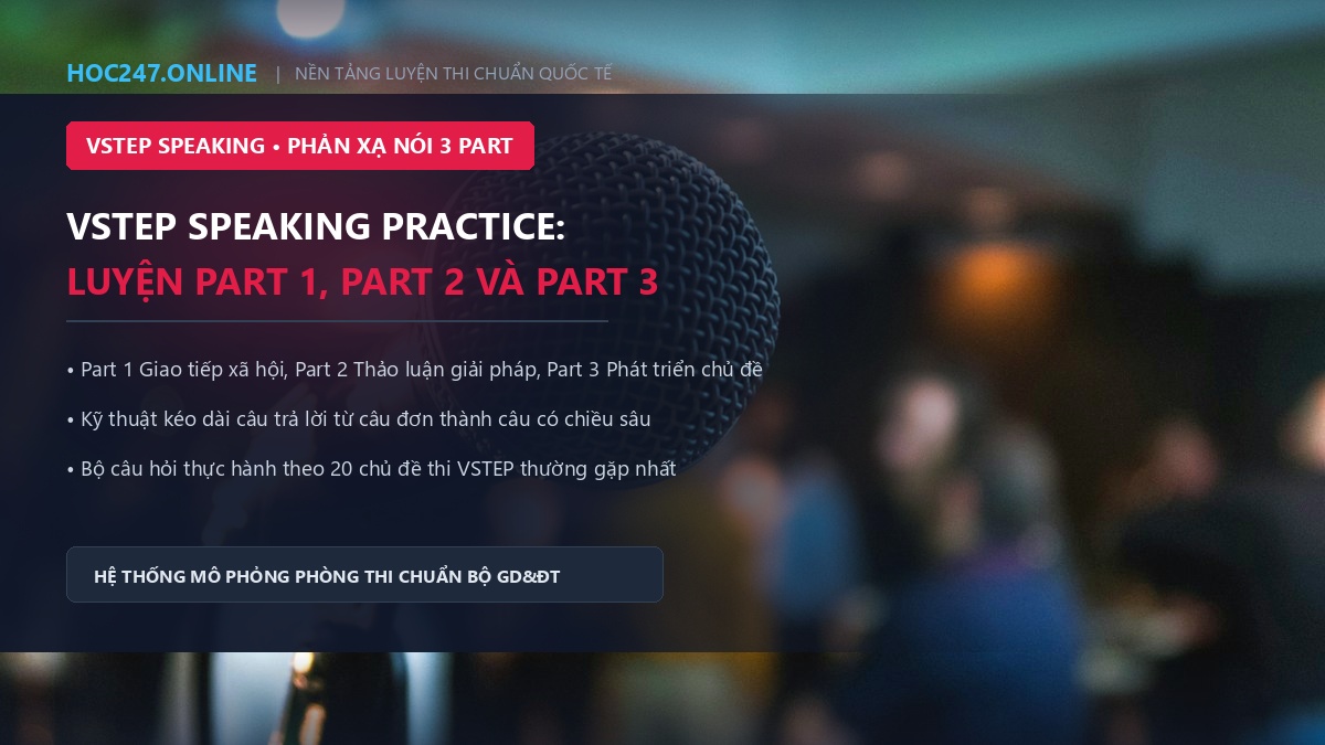 VSTEP Speaking Practice – Luyện Part 1, Part 2 và Part 3
