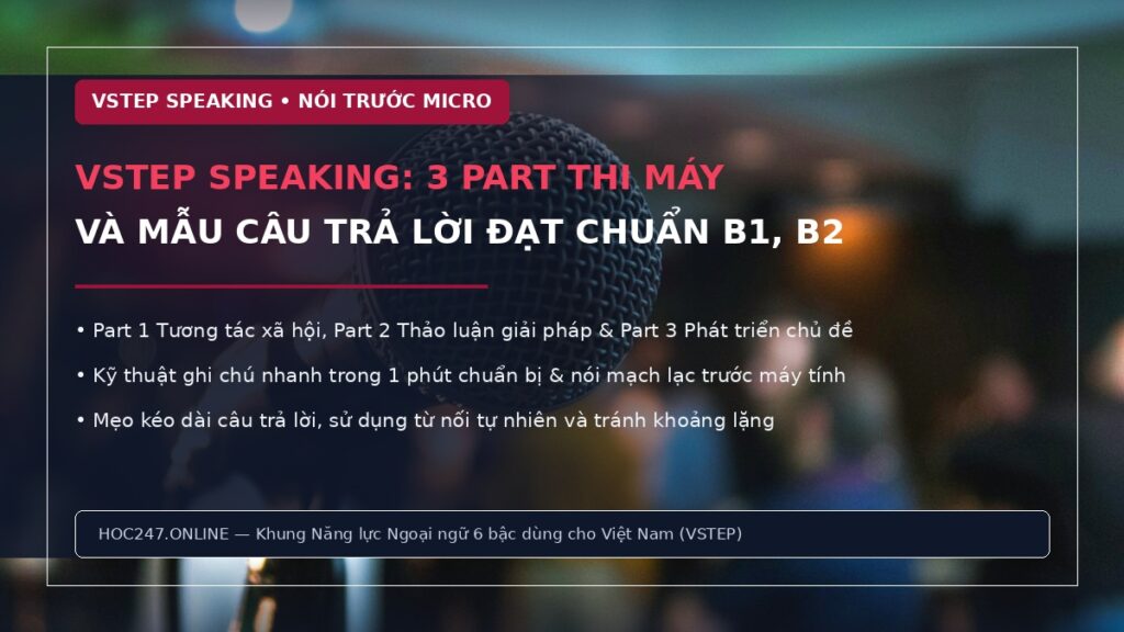 VSTEP Speaking – cấu trúc 3 part và mẫu câu trả lời chuẩn B1 B2