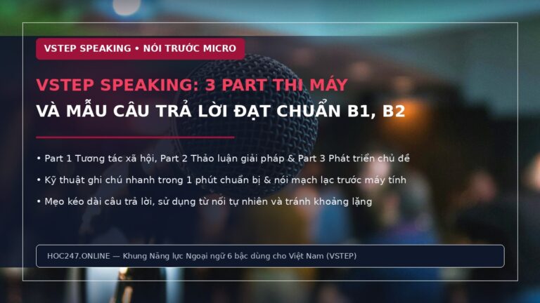 VSTEP Speaking – cấu trúc 3 part và mẫu câu trả lời chuẩn B1 B2