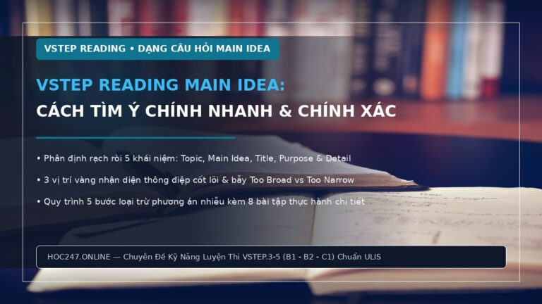 Cách tìm Main Idea trong VSTEP Reading