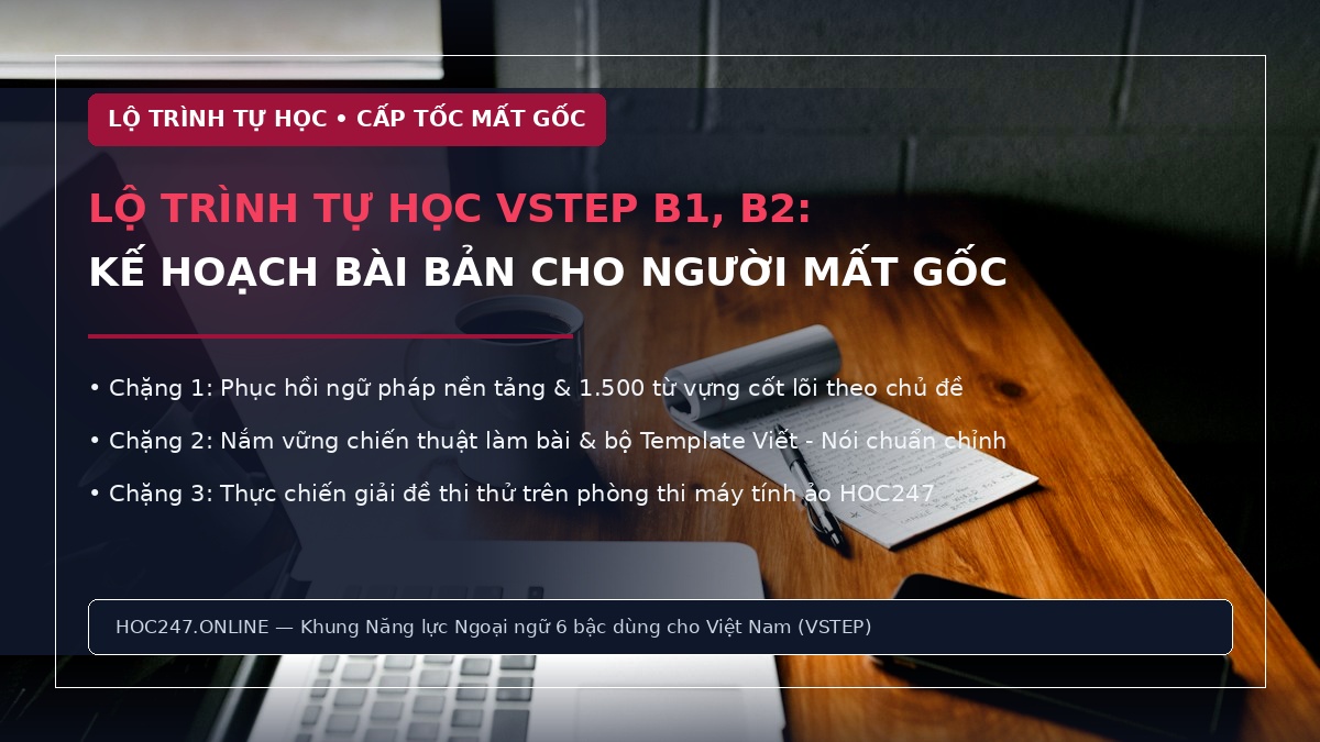 Lộ trình tự học VSTEP B1 B2 cho người mất gốc – kế hoạch ôn thi chi tiết