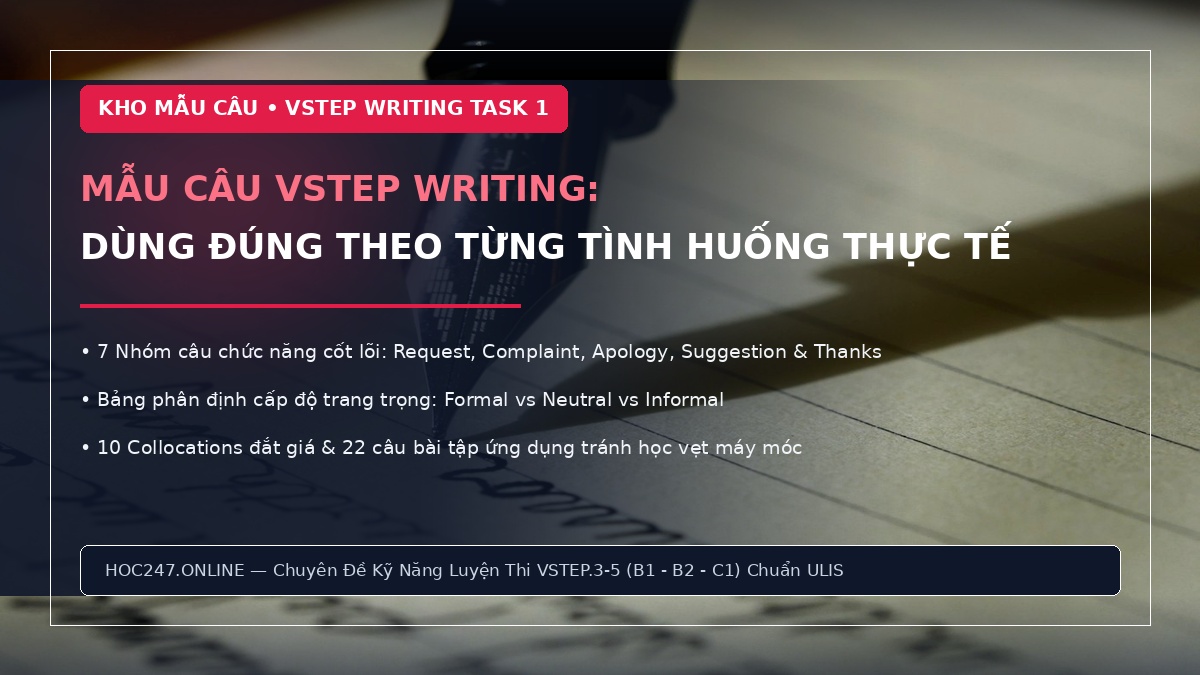Tổng hợp mẫu câu hữu ích VSTEP Writing Task 1