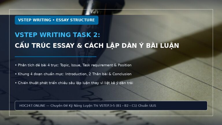 Hướng dẫn cấu trúc VSTEP Writing Task 2